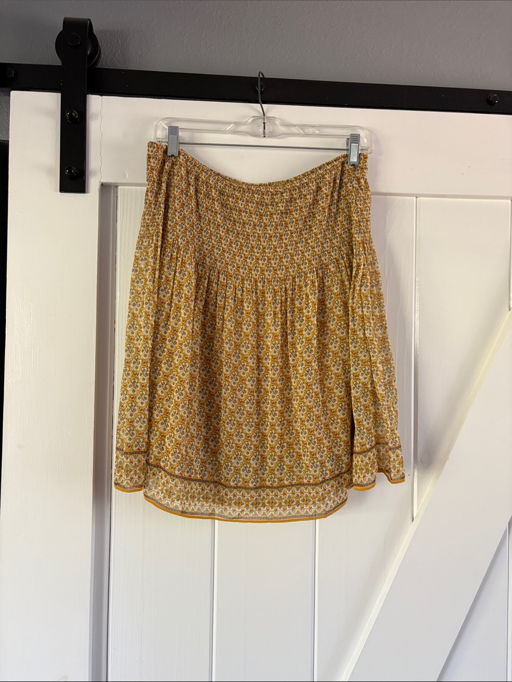 Max Studio Yellow Floral flowy lined Skirt